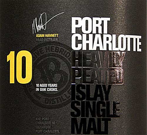 Оформление этикетки Порт Шарлотт 10 лет выдержки 