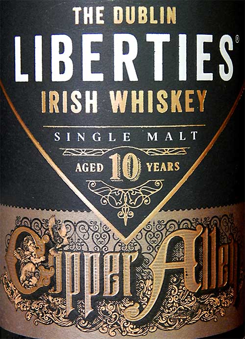 Этикетка ирландского виски Дублин Либертис Copper Alley 10 лет