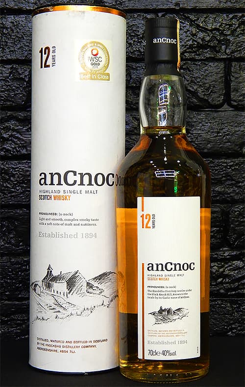 Бутылка и туба виски AnCnoc 12 Years Old