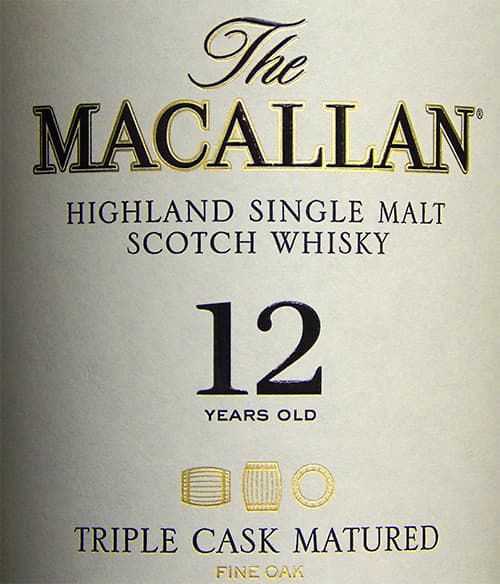 Этикетка виски Macallan 12 Triple Cask Matured