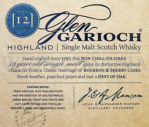 Этикетка шотландского виски Glen Garioch 12 YO