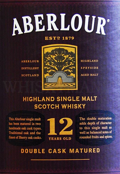 Лицевая сторона упаковки шотландского виски Aberlour 12 YO Double Cask Matured