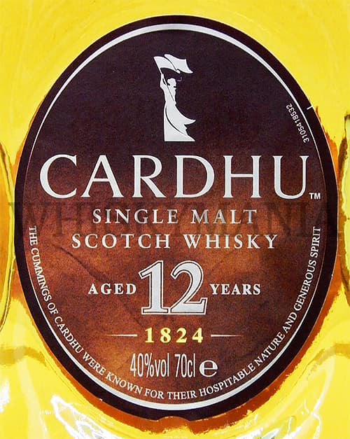 Этикетка односолодового виски Cardhu 12 лет