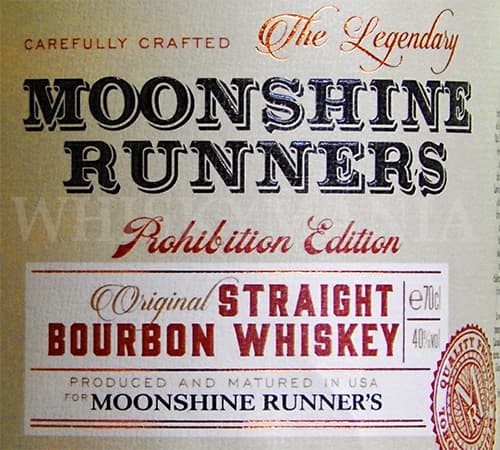 Этикетка стрейт-бурбона Moonshine Runners от Sodiko Beverages